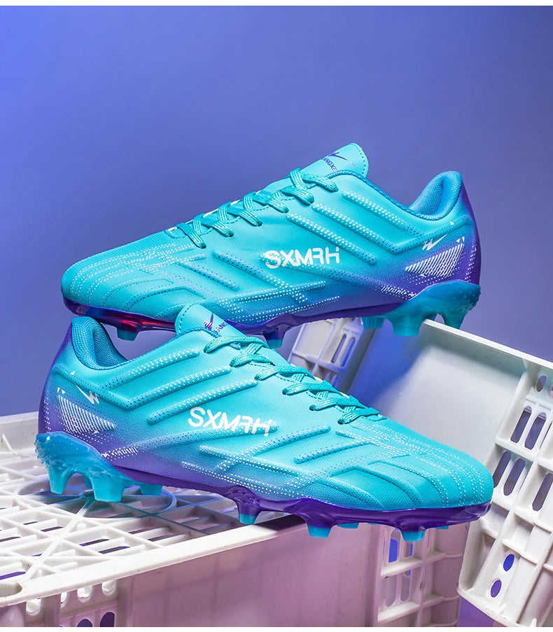 Chaussures de football Double Star Adult Youth AG : crampons antidérapants et résistants pour gazon artificiel et naturel, pour l'entraînement et les matchs, hommes et femmes