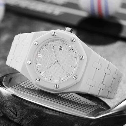 New Fashion Men Luxury Calendar Watch Women Business Casual Quartz Watches Sports Plastic Watch Students Watches Reloj Hombre