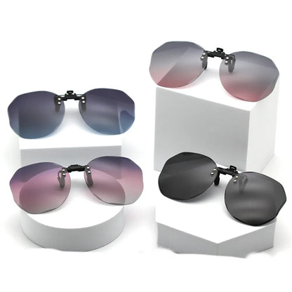 Women Sunglasses Clip-on Polarized Optical Glasses Clip Diamond Cut Mirror Eyeglasses Anti-UV Driving Sunglasses 2026 Trendy