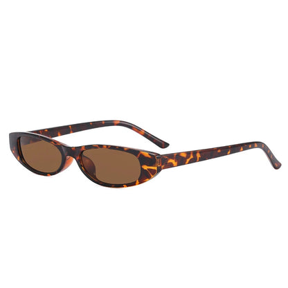 Popular Small Narrow Cat Eye Sunglasses Women Men's Luxury Brand Black Red Sun Glasses Retro Tiny Rectangle Candy Shades