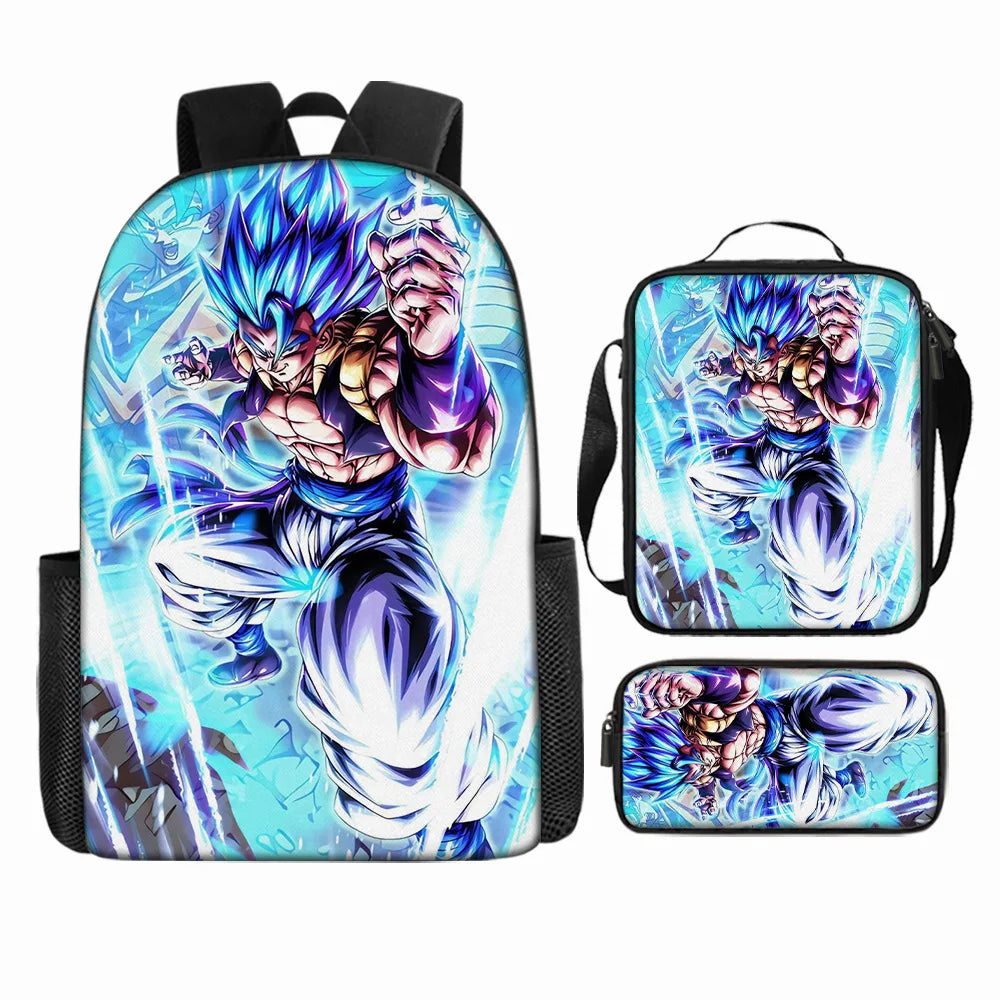 Dragon Ball 3Pcs/Set Backpacks Goku Vegeta Cartoon Print Lunch Bag Pencil Bags Student Casual School Bags Return To School Gift