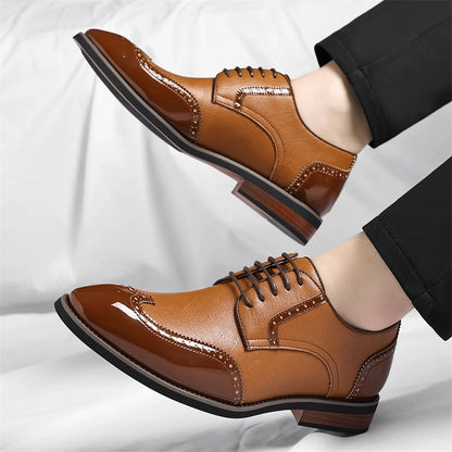 Scarpe Oxford da uomo in similpelle - Scarpe casual-formali - Scarpe da uomo per completo da lavoro - Scarpe Derby di nuova concezione - Scarpe da passeggio