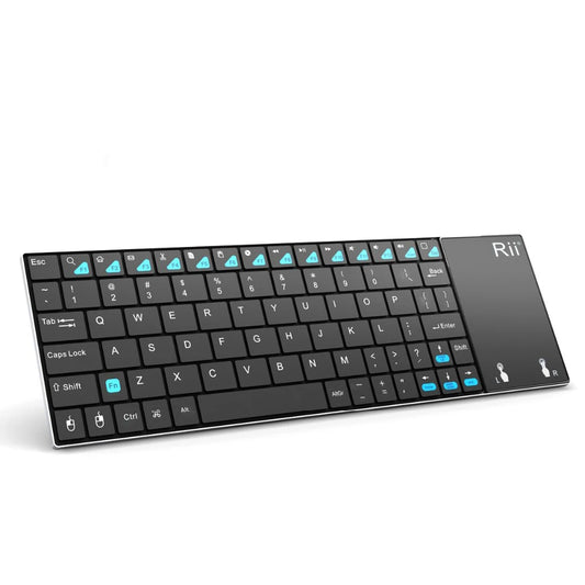 Teclado inalámbrico ruso, español, inglés y francés Rii K12+/i12+ Mini Keyboard con panel táctil para Android, laptop, PC y TV Box
