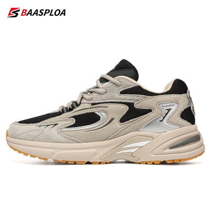 Baasploa Nieuwe hardloopschoenen voor heren, outdoor, modieus, lichtgewicht sportschoenen van mesh, casual herenschoenen, ademend, antislip wandelschoenen