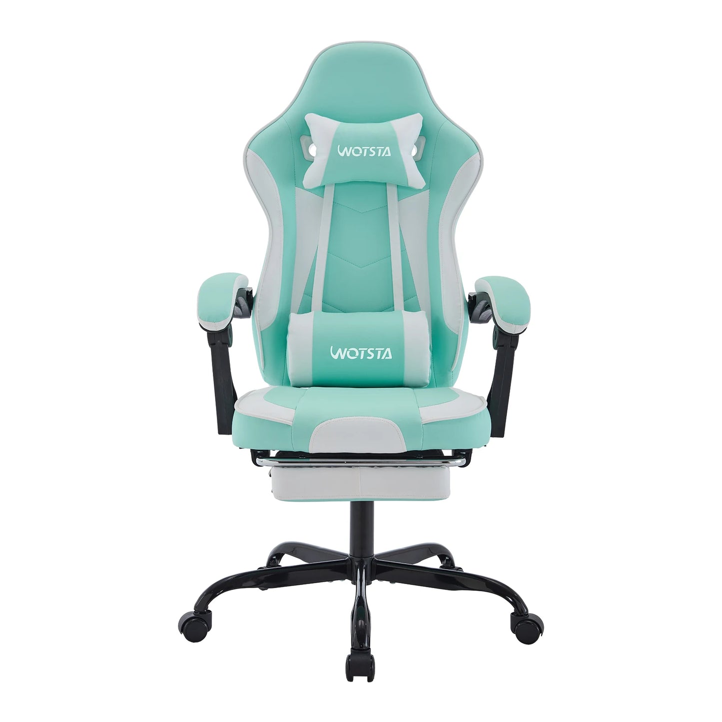 Sedia da gaming WOTSTA con poggiapiedi, sedia gamer ergonomica con cuscino lombare e poggiatesta, sedia per computer regolabile in altezza