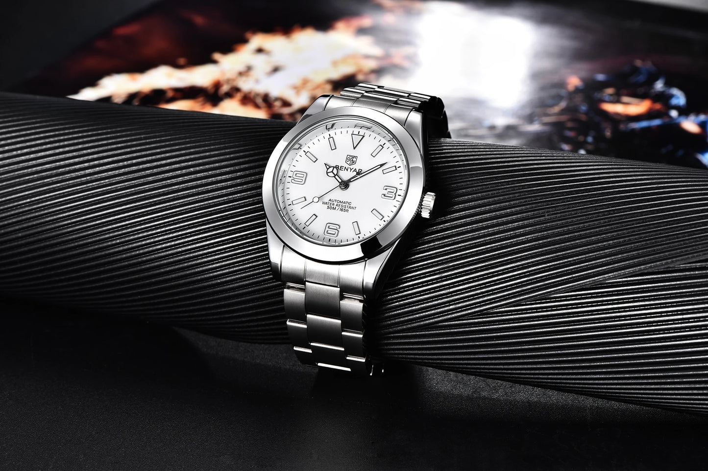 BENYAR 2025 Neue automatische mechanische Herrenuhr, Business-Sport-Luxus-Herrenuhr, 50M wasserdichte Uhr, Relogios Masculino