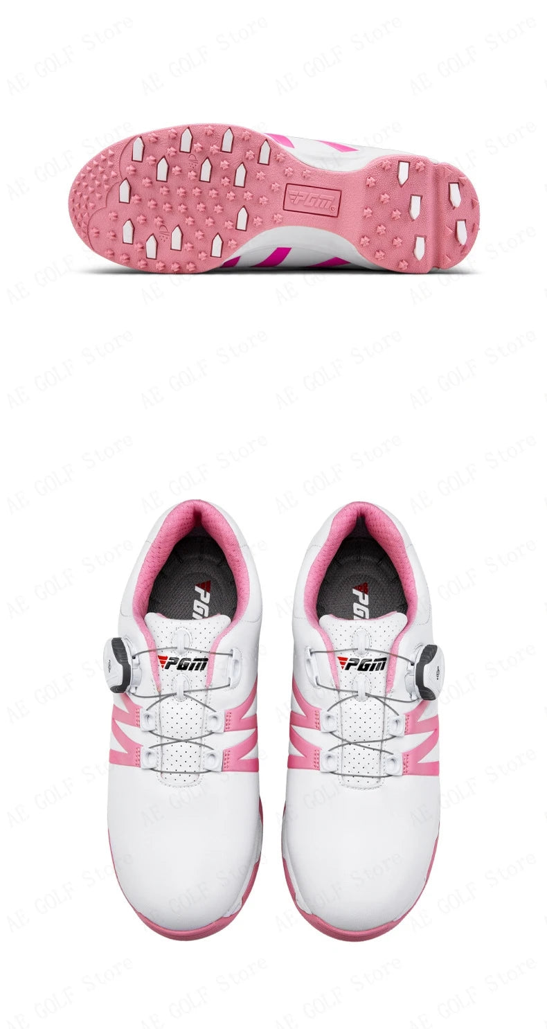 PGM Boys Girls Golf Shoes Lightweight Soft and Breathable Waterproof Anti-Slip Universal Outdoor Sports Shoes XZ127
