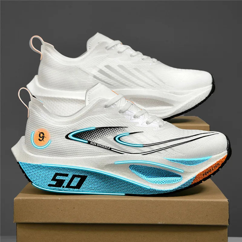 Men's Sports Shoes Cushioning Non-Slip Flat Wear Resistant Sneakers Mesh Breathable Platform Soft Running Shoes for Man