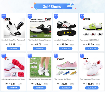 Chaussures de golf pour homme PGM : chaussures de sport imperméables, boucles rotatives, baskets antidérapantes, baskets de golf multifonctionnelles