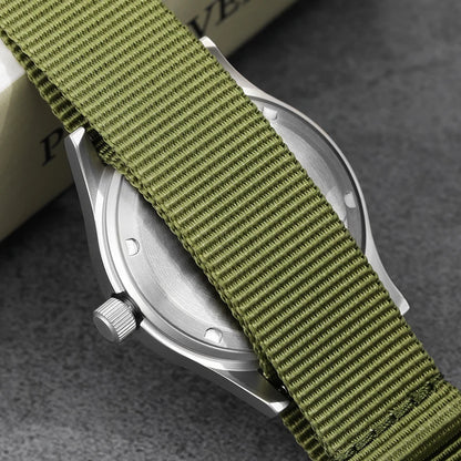 Militado V2 Version Military D12 Watch 36mm AR Sapphire Quartz Movement Watches Waterproof Sub-second Stainless Steel Wristwatch