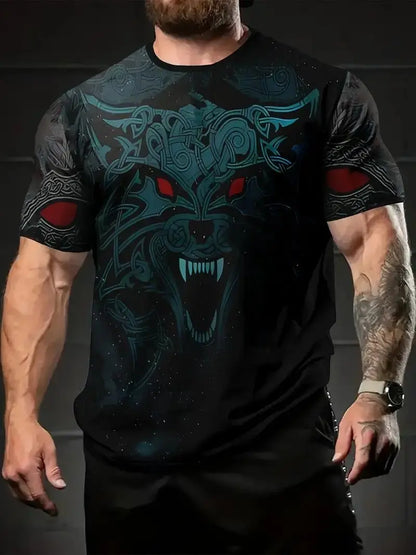 Summer Wolf Animal 3D Print T-Shirts Men Women Hip-hop Short Sleeve T Shirt Casual Oversized Harajuku Y2K Tops Tees Men Clothing
