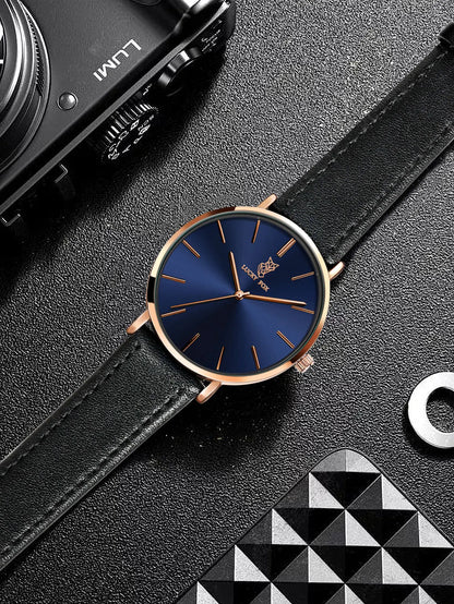LUCKY FOX Classic Luxury Men Watch Simple Casual Men and Women Round Large Dial Quartz Watch Clock Gifts Men Reloj