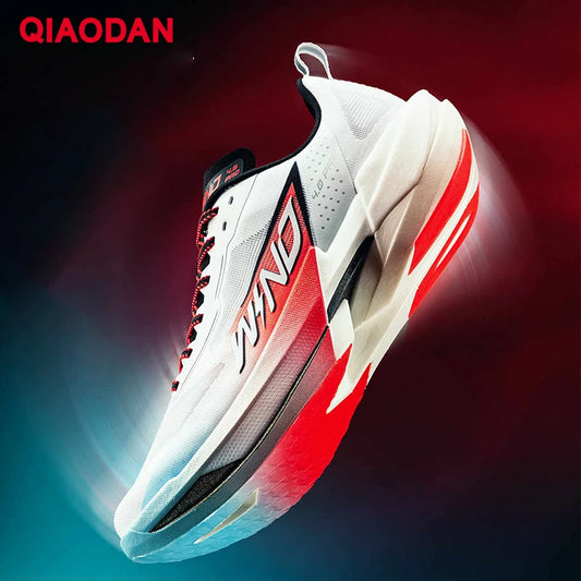QIAODAN WIND 4PRO Marathonlaufschuhe mit Carbonplatte für Herren – professionelle Racing-Sneaker 2026, atmungsaktive Laufsportschuhe QDB023262291