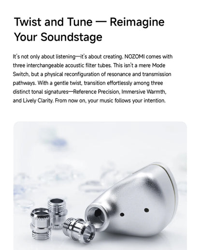 CVJ NOZOMI 2DD+1PD New Planar In-Ear Earphones Interchangeable Panel Nozzle 3 Unit Earbuds for Music And Gaming