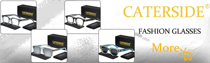 CATERSIDE New Retro Punk Men Sunglasses Square Personalized Design Glasses Women's Fashion Party Glasses Festival Gift 2 Pieces