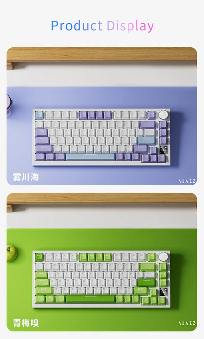 AJAZZ AK820 Pro Gaming Mechanical Keyboard Bluetooth 5.1 Wireless RGB Hot Swappable Gasket Keyboard with TFT Screen & Knob