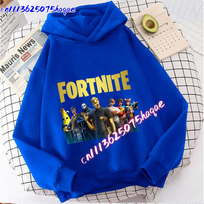 New Fortnites Kids Sweatshirts Cartoon Game Character Printed Hoodie Autumn Casuals Children Tops Winter Baby Boys Clothing