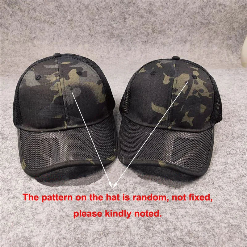 Atmungsaktive Sommer-Baseballkappe aus Mesh für Herren, für große Kopfgrößen, verstellbar, Freizeitkappe, Camouflage-Design, Outdoor-Dschungelkappe, Herren, 62 cm