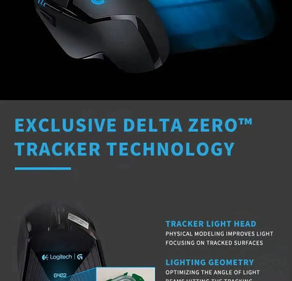 Logitech G402 Wired Gaming Mouse 32-Bit ARM Processor 8 Buttons 500 IPS Anti-Slip for All-Day Gaming and Work Sessions