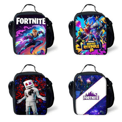 Klasická herní dětská zateplená taška Fortnites s velkou kapacitou pro chlapce i dívky, studenty, na venkovní piknik – opakovaně použitelný termo chladicí box na oběd