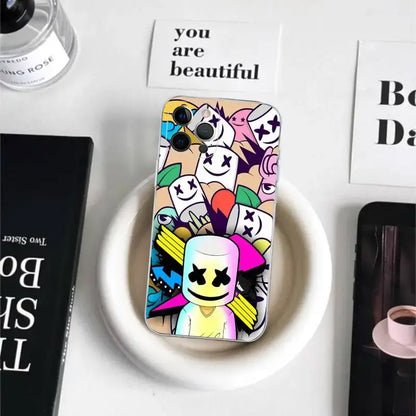 Cartoon B-Battle-R-Royales-F-FortniteS for iPhone 17 16 15 14 13 12 11 Pro Max Plus Transparent Soft TPU Phone Cover