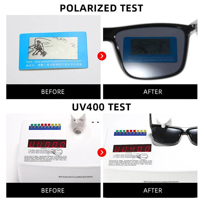 Lunettes de soleil polarisées classiques noires carrées pour homme, tendance, verres miroirs bleus, unisexes, vintage, anti-éblouissantes, pour la conduite, UV400