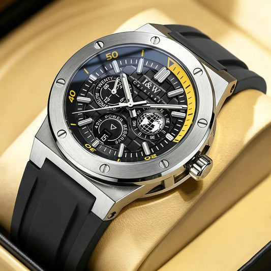 Carnival Brand IW High-End Series Luxury Imported Movement Mechanical Watch Men Sport Rubber Strap 50m Waterproof Fashion Watch