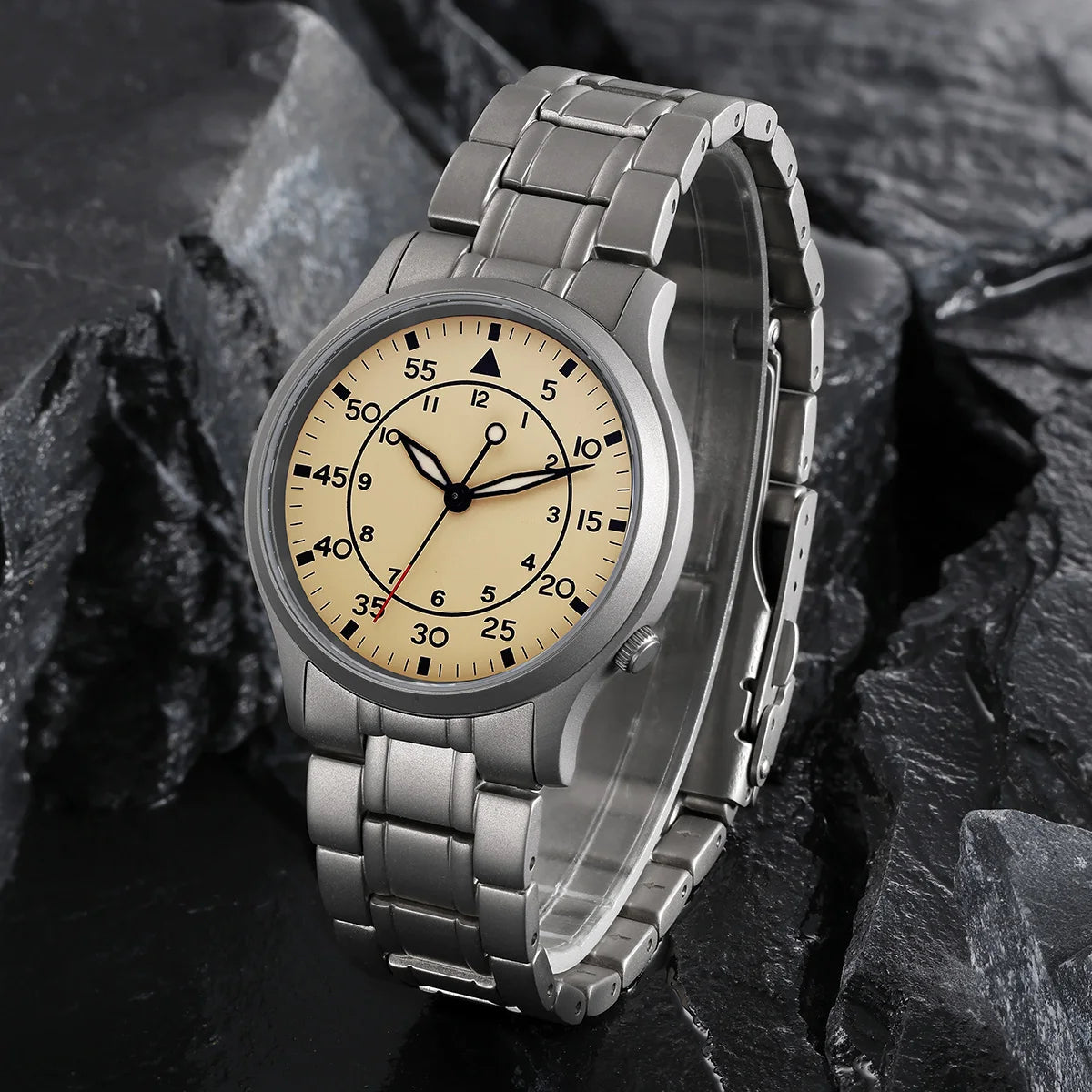 BERNY Titanium Men Wristwatch AR Coat Sapphire Fashion Wristwatch Luminous VH31 Ultra-thin Quartz Watch Waterproof 5ATM Watches