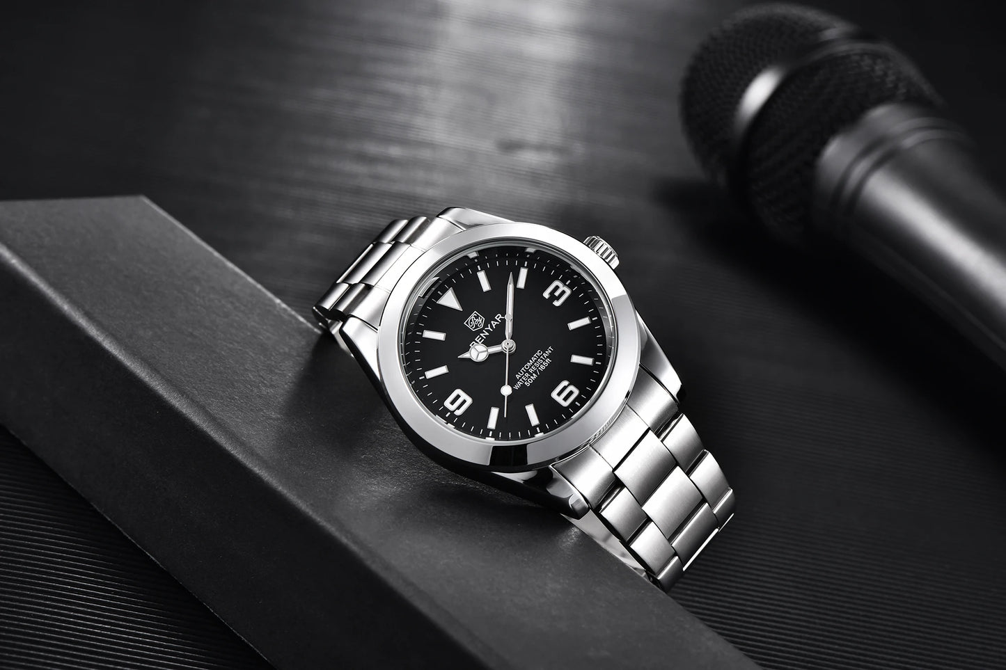 BENYAR 2025 Neue automatische mechanische Herrenuhr, Business-Sport-Luxus-Herrenuhr, 50M wasserdichte Uhr, Relogios Masculino