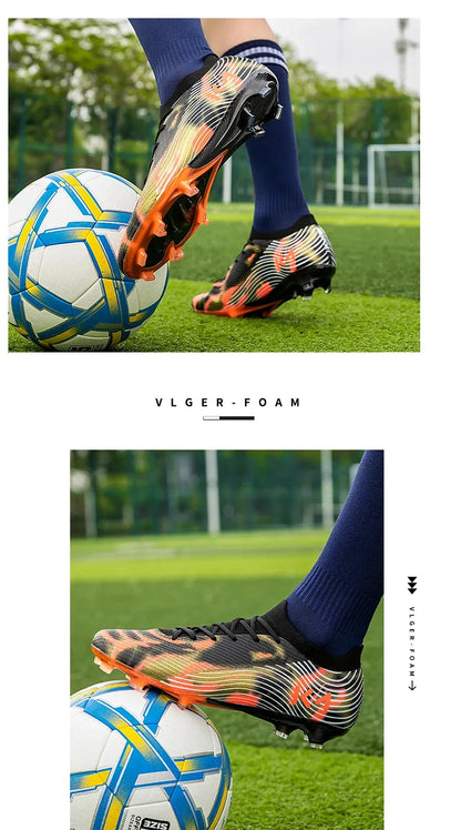 New Men Football Boots Outdoor Sneakers High-quality Grass Cleats Soccer Shoes Boys Match Hot-selling Non-Slip High-top Light