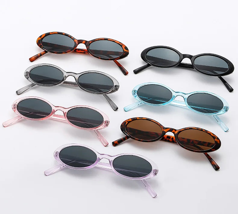 Malé oválné sluneční brýle pro ženy a muže, trendy, vintage, hip hop, kočičí oči, dámské, leopardí, černé, punkové, UV400, Oculos