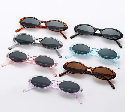 Malé oválné sluneční brýle pro ženy a muže, trendy, vintage, hip hop, kočičí oči, dámské, leopardí, černé, punkové, UV400, Oculos