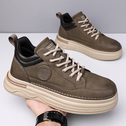 High Quality Mens Casual Leather Thick Bottom Oxford Shoes Fashion Outdoor Flat Top Quality Oxford Shoes Handmade Walking Shoes