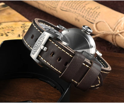 San Martin Fashion Men's Watch 40mm Pilot Automatic Mechanical YN55 PT5000 SW200 Stainless Steel Luminous Waterproof 100m