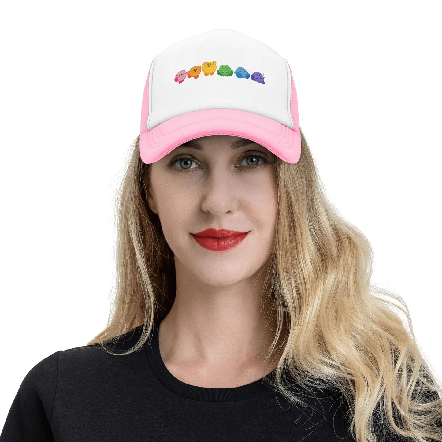 Adult Kirbys Rainbow Trucker Caps Vintage Mesh Baseball Caps Snapback Caps  Dad Hat Sun Hat Breathable Sports Cap Wholesale New