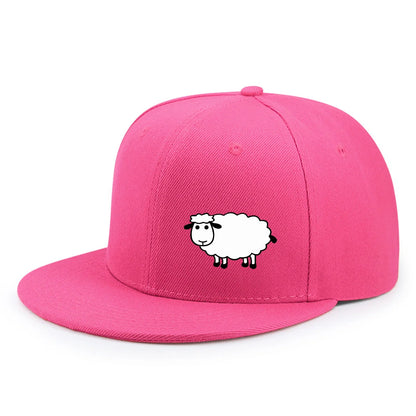 Unisex-Baseballkappe mit verstellbarem Riemen – Streetstyle-Kappe mit flachem Schirm und Schafsmuster – Lässige, vielseitige und personalisierbare Kappe