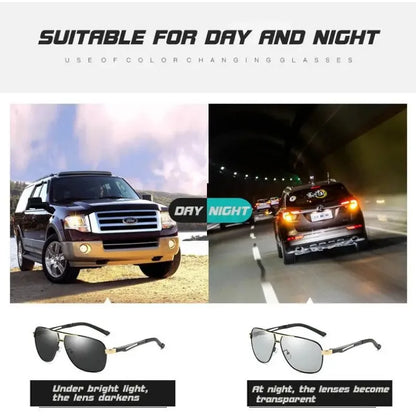 Huippulaatuiset alumiini-magnesium-neliönmuotoiset polarisoidut fotokromaattiset aurinkolasit miehille – sotilas-, turva- ja ajolasit Oculos De Sol Masculino