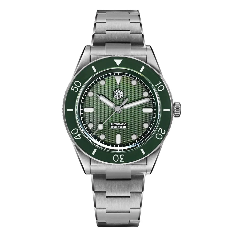 San Martin Official 39mm Guilloche MOP Dial Miyota 90S5 Sport Watch Automatic Mechanical Sapphire Bezel 20 ATM Luminous SN0151
