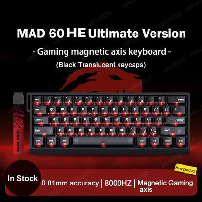MADLIONS Mad 60he Mad60HE Mad 68HE mechanische Tastatur mit Magnetschaltern, kabelgebunden, Hot-Swap, 8K-Polling-Rate, personalisierte Gaming-Tastatur