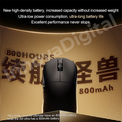 Mouse de gaming wireless ATK Dragonfly A9 Ultimate A9 Air PAW3950, ultra-ușor, ergonomic, pentru e-sports gamer FPS CSGO A9 Ultra