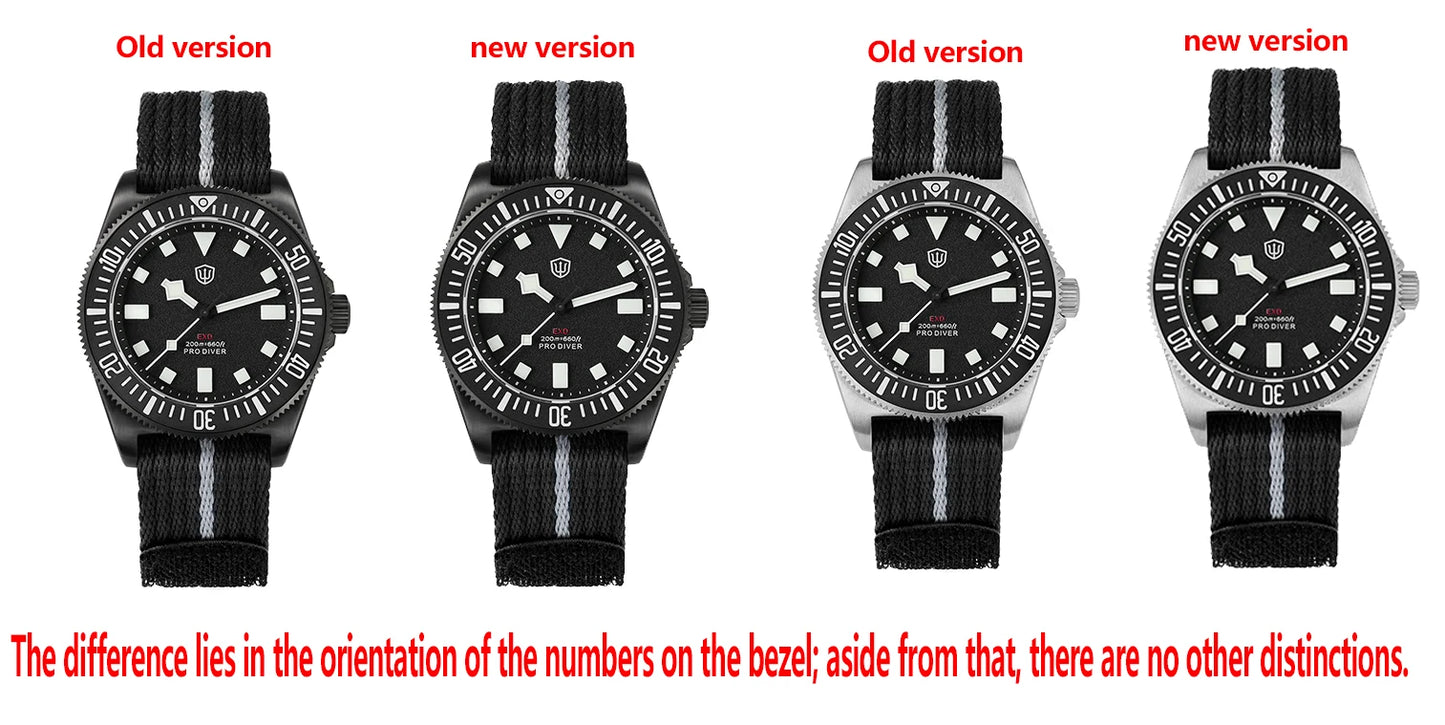 Watchdives EXD V2 40mm Titanium Watch Exchangeable X Design VH31 Sweep Second Movement Quartz Watches Luminous Waterproof 200M