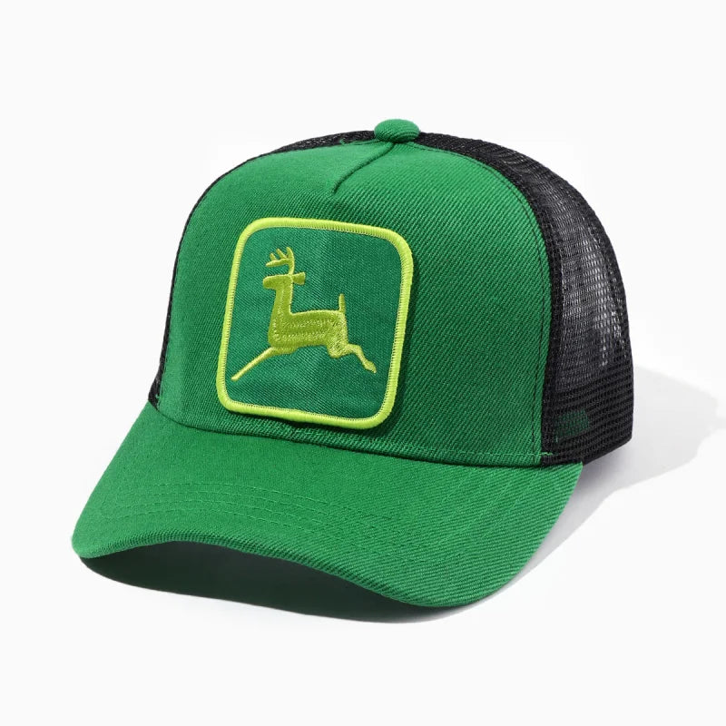 Elk Embroidery Duckbill Cap for Women, Sun Protection Wide Brim Baseball Cap, Adjustable Mesh Cap, Export Ready Stock Hat