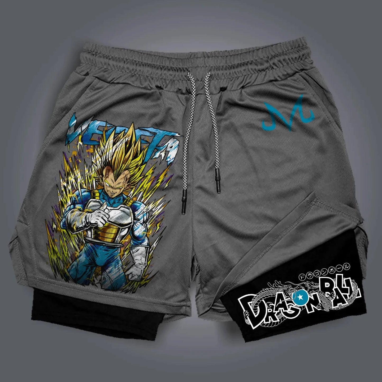 Dragon Ball Peripheral Printing Double-layer Shorts GOKU American Sports Comfortable Fashion Summer Men's Loose Breathable Pants