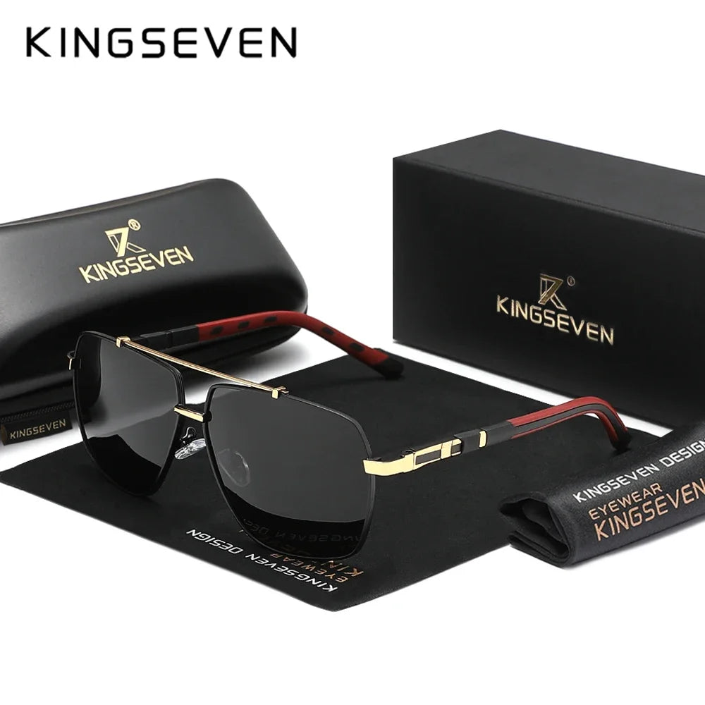 KINGSEVEN Nové luxusní sluneční brýle pro muže a ženy, UV400, čtvercový velký rám, polarizované skla, outdoorové, ležérní, módní, řidičské brýle