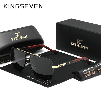 KINGSEVEN Nové luxusní sluneční brýle pro muže a ženy, UV400, čtvercový velký rám, polarizované skla, outdoorové, ležérní, módní, řidičské brýle