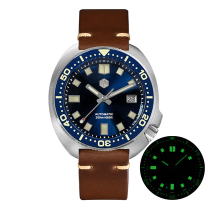 San Martin Turtle Men's Diver Watch 44mm NH35 Automatic Mechanical Wristwatch Sapphire Waterproof 200m Luminous Watches SN0047