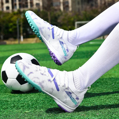 Chaussures de football pour homme, chaussures de foot professionnelles, crampons, futsal, femmes, unisexe, ultralégères, de haute qualité, baskets TF/FG
