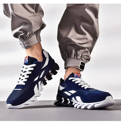 Brand Trend størrelse 46 47 48 slidstærke fitness-sneakers til mænd med støddæmpning, tyk sål og åndbare udendørs løbesko til mænd