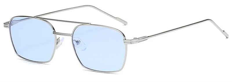 NEW Sun Glasses Unisex Double Beam Anti-UV Spectacles Personality Eyeglasses Simplity Ornamental Alloy Frame Sunglasses