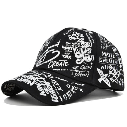 Cappellino da baseball unisex alla moda con stampa graffiti - Cappellino alla moda con visiera dipinta a colori vivaci